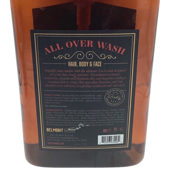 Belmont Lounge 3-In-1 All Over Wash Hair Body Face Bourbon & Oak 32 FL OZ NEW - Picture 3 of 4